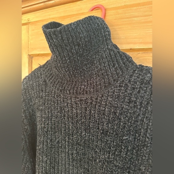 Forever 21 Black Chunky Loose Knit Turtleneck Size Large Academia Whimsigoth - Picture 7 of 14